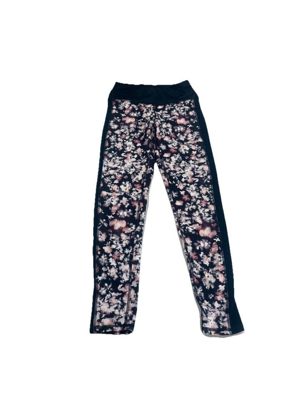 Splendid Floral Yoga Pants Women's Medium Black White - Picture 2 of 7